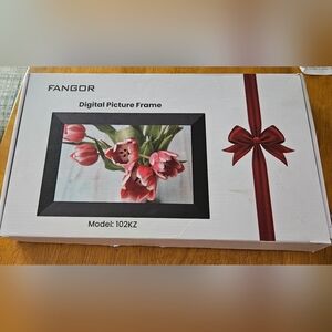 FANGOR Black Digital Picture Frame with Red Accent